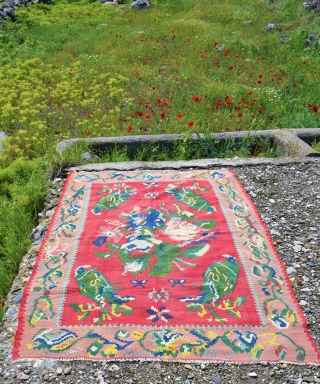 Handmade rug, kilim, Oriental rug, Flat woven carpet, Tribal rug, Turkish carpet, Bohemian rug

4.4x6.4 ft (135x195 cm)

                