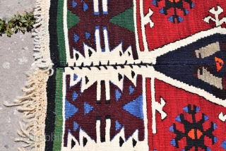 Antique Turkish kilim. Very good condition. 5x 13.6 ft (155x415 cm)                      