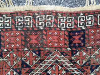 Baluch Rug. See similar looking piece that Thomas Cole had: http://www.tcoletribalrugs.com/resources/rugshtml/109Baluch.html 57 inches by 68 inches. Machine fringe sewn on to ends. Not many of these around.      