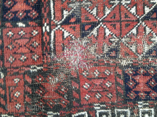 Baluch Rug. See similar looking piece that Thomas Cole had: http://www.tcoletribalrugs.com/resources/rugshtml/109Baluch.html 57 inches by 68 inches. Machine fringe sewn on to ends. Not many of these around.      