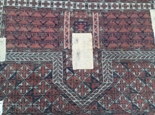 Baluch Rug. See similar looking piece that Thomas Cole had: http://www.tcoletribalrugs.com/resources/rugshtml/109Baluch.html 57 inches by 68 inches. Machine fringe sewn on to ends. Not many of these around.      