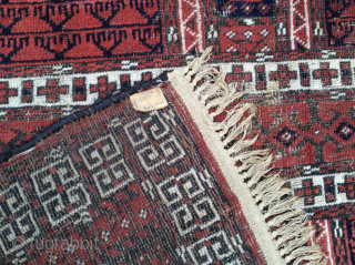 Baluch Rug. See similar looking piece that Thomas Cole had: http://www.tcoletribalrugs.com/resources/rugshtml/109Baluch.html 57 inches by 68 inches. Machine fringe sewn on to ends. Not many of these around.      