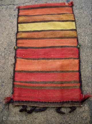 Very Unusual Baluch Balisht full Bag with beautiful kilim back- i believe this piece is similar in design and coloration to a piece (#8) found in an article by Tom Cole's icoc  ...