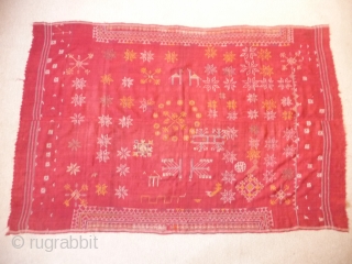 Rajastani wedding shawl, wonderful camels and peacocks, gauze like woollen weave, good condition, 6ft10ins x 4ft6ins                 