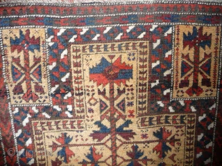  SOLD Charming small Baluch prayer rug; 19th cent.; 4ft x 2ft7ins. Nice wool , good condition, "truly tribal"              