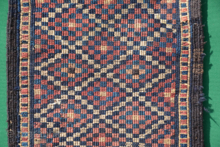 Unusual Shasavan kilim Bag 1900, all vegetable dyes, size is 78 x 30 cm                   