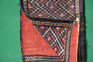 Unusual Shasavan kilim Bag 1900, all vegetable dyes, size is 78 x 30 cm                   