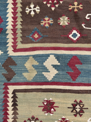 Antique Aleppo Kilim fragment, 1st side is 192cm 2nd is 184cm and width is 65 cm. 
Email : theantiquedecor@hotmail.com tel : +44 7985418910          