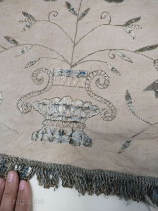 Antique beautiful french silk embroided textile panel.
Condition is good kindly see photos carefully                    