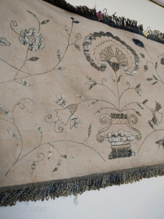 Antique beautiful french silk embroided textile panel.
Condition is good kindly see photos carefully                    