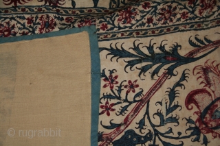 Antique 19th Century Indian Kalamkari, Beautiful piece, Condition..some small hole repair, One Area is repair Nicely). you see in image, Size 195x140 CM...Approx..(IMG_00026083)          