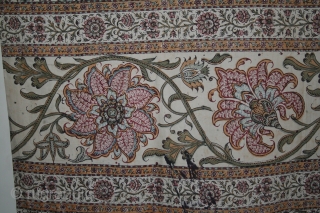 19th, Century Persian Kalamkari, The Most Beautiful Pieces, Big Size and with Figures, 
Condition Perfect..Size 372x112 Cm...approx.(IMG_00026085)                