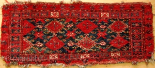 A 19th Century Beshir Torba 
Size 98.5 x 41 cm

A naively drawn mid to late 19th century Beshir Torba in fair to good condition. Selvedges are mostly intact but as the photos  ...