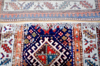  A 19th Century South Caucasian/Northwest Persian Long Rug
 Size 299 x 108 cm

A transitional Caucasian/Northwest Persian long rug with very good colours and with original knotted fringes at one end, original  ...