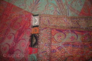 A 19th century Indian cashmere shawl....very nice condition with very nice colors.....                     