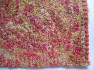 An exquisite piece of Kashmir shawl fragment, handwoven, obtained in India in 1950s. No.090001                   