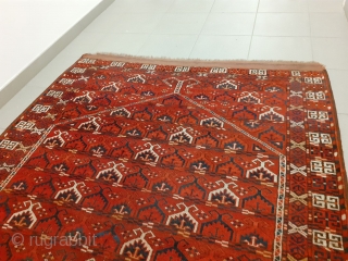 Nice Turkoman rug with nice design! Size 185 x 130 cm / 6'2" x 4'4".                  