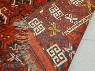 Nice Turkoman rug with nice design! Size 185 x 130 cm / 6'2" x 4'4".                  