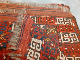 Nice Turkoman rug with nice design! Size 185 x 130 cm / 6'2" x 4'4".                  