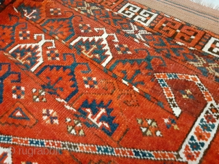 Nice Turkoman rug with nice design! Size 185 x 130 cm / 6'2" x 4'4".                  