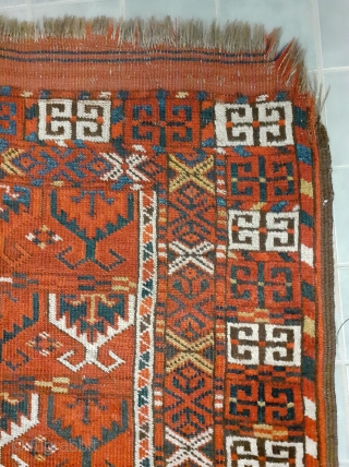 Nice Turkoman rug with nice design! Size 185 x 130 cm / 6'2" x 4'4".                  