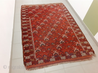 Nice Turkoman rug with nice design! Size 185 x 130 cm / 6'2" x 4'4".                  