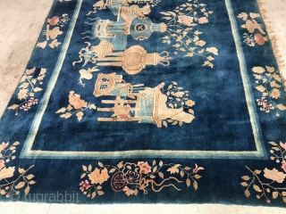 Beautiful antique chinese Bao-Tou rug. 260 x 180 cm / 8'8" x 6'.                    