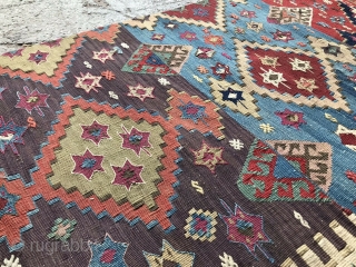 19th century anatolian kelim frag in excellent condition. 420 x 87 cm.                     