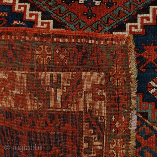 Kazak size 6'8" x 3'8". Very beautiful with great colours. Or like another Kazak would say; "Very nice!".               