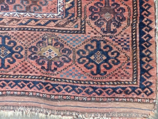 Nice large Baluch in great shape. Rare field design c. 1900. 8'10" x 5'7". 270 x 170 cm.               
