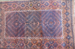 Nice large Baluch in great shape. Rare field design c. 1900. 8'10" x 5'7". 270 x 170 cm.               