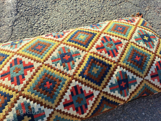 Very special, full cushion from Sweden. Early 19th century. 96 x 51 cm. Good condition.                  