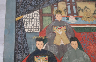 Chinese Qing Dynasty Ancestors Painting. 245 x 150 cm.