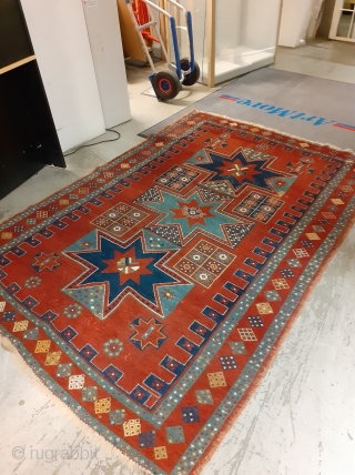 Beautiful early 20th century Kazak. Has two old repairs. 235 x 170 cm/ 7'10" x 5'8".                 