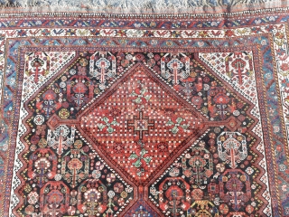 Gorgeous late 19th century Khamseh with great details. 300 x 220 cm / 10' x 7'4".                 