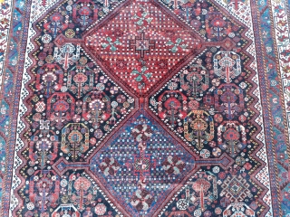 Gorgeous late 19th century Khamseh with great details. 300 x 220 cm / 10' x 7'4".                 