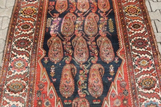 Unique 19th century Malayer with beautiful design. 366 x 158 cm / 12'2" x 5'3".                  