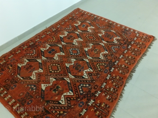 Ersari chuval with ikat design, amu darya Huge size 184 x 132 cm / 6'1" x 4'4".                