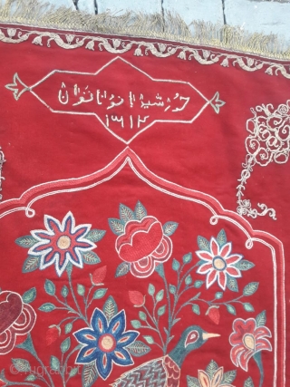 I am offering handmade,  stitched embroidery and chain stitched embroidery is worked on a wool Mahud fabric, Tekelduz.
For any questions, just write me!         