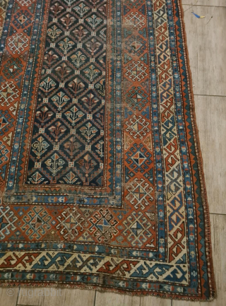 Antique caucasian kazak, date. 1816, 260x120cm, wool on wool                        