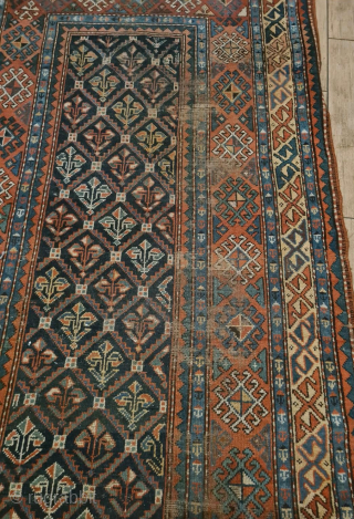 Antique caucasian kazak, date. 1816, 260x120cm, wool on wool                        