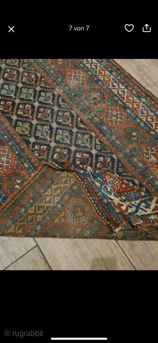 Antique caucasian kazak, date. 1816, 260x120cm, wool on wool                        