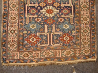 Caucasian Kuba Karagashli Rug, late 19th Century, great colours and well executed design, with a exceptional green border, original condition. 
size: 273x120
age: 1890/1900          