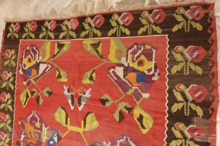 Antique Kilim Bessarabian 295 x 212 cm. All natural color.                       