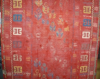 Azeri flatwoven sud caucasus. 170 X 78 cm. Need for cleaning and repair.                    