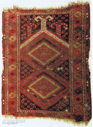 Baluch prayer rug, late 19th century, 160 x 122cm, all-natural colours, from a rare group of Baluch rugs. For a similar piece and discussion see: Pinner, Robert, and Eiland, Murray L. Between  ...