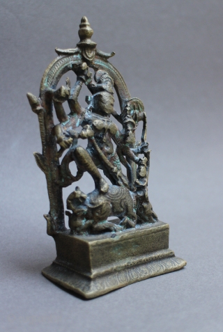 A bronze figurine of Durga Devi, Central Asia, Semirechye, 9th – early 10th century, a rare example of early Buddhist Art of Central Asia. h. 11.7 cm; w. 6.5 cm Published: Arts  ...