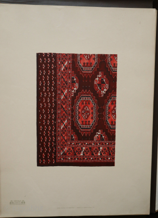 Bogolubow,  A. A. Kovrovye izdeliia Srednei Azii. [Carpets of Central Asia]. Issue I-II. St Petersburg: Ekspeditsiia zagotovleniia gosudarstvennykh bumag / Leipzig: Karl Hiersemann, 1908-09. 1st ed., large folio. A beautifully produced  ...