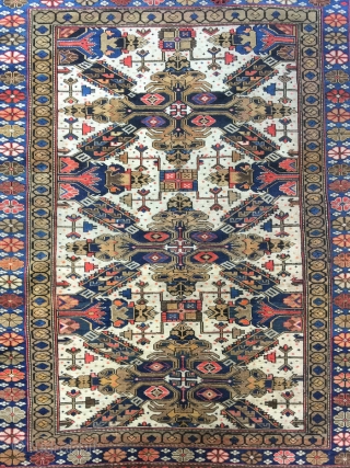 Zeikur rug good combination of colours. Perfect condition. wool on wool 1890. Good size cm  188x129                