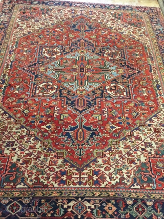 biutiful antique persian Heriz size 333x268 cm very soft wool . 1910 circa  good condition need some small repair             